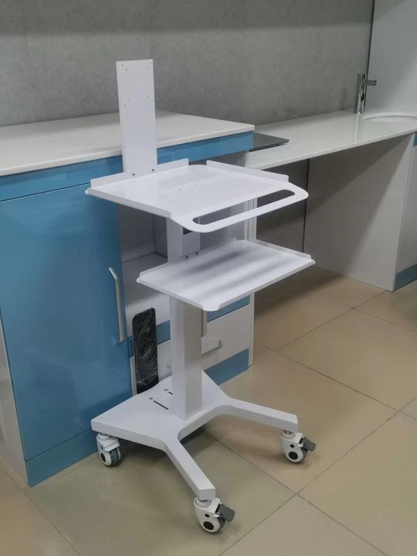 Tıp Arabası Durak Dental Laboratuvar Ekipmanı Sessiz Tekerlek Oral 3D Tarayıcı Sahibi Fren Soketli Mobil Araba Dentis