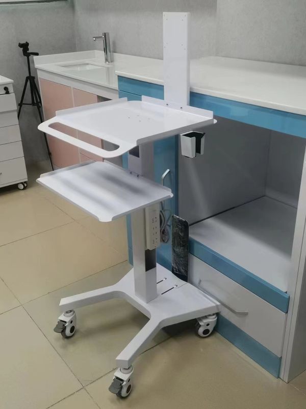 Tıp Arabası Durak Dental Laboratuvar Ekipmanı Sessiz Tekerlek Oral 3D Tarayıcı Sahibi Fren Soketli Mobil Araba Dentis